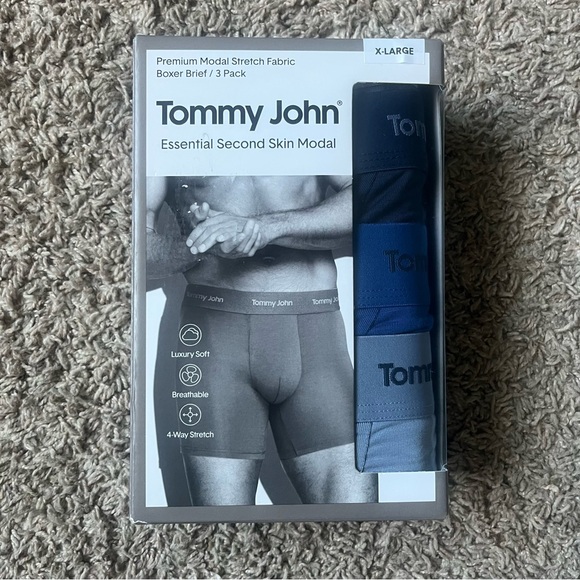 Tommy John Men's Boxer Briefs in Blue Tones - Picture 3 of 6